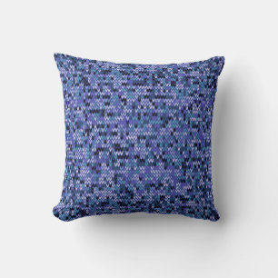 Coussin Beau, motif de tricot, tricoté, bleu et 