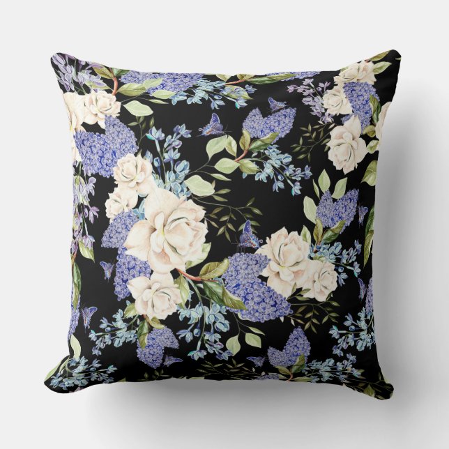 Coussin Beau motif floral Lilac Rose Foliage (Recto)