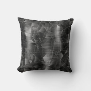 Coussin Beau Motif géométrique noir argent de luxe
