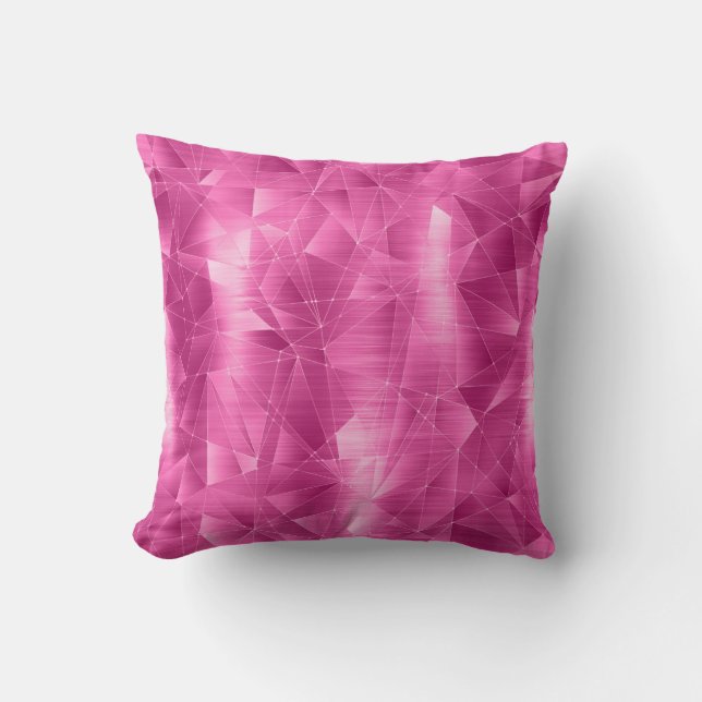 Coussin Beau Motif géométrique rose chaud de luxe (Recto)
