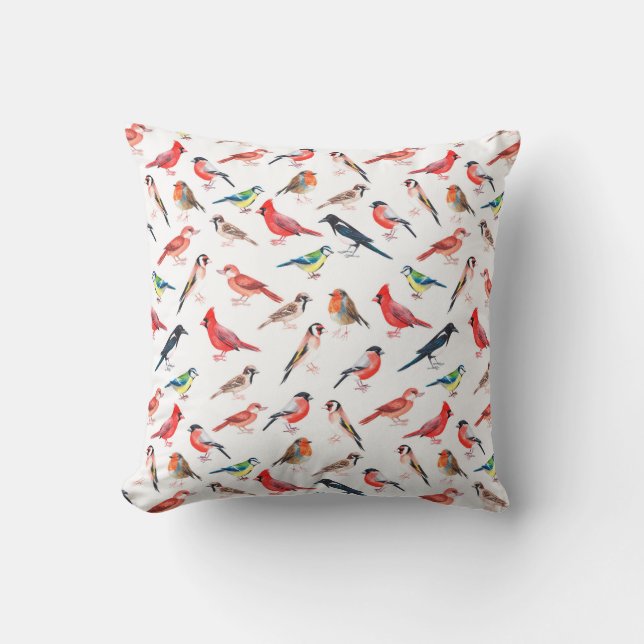 Coussin Beau motif. Oiseaux d'eau vive (Recto)