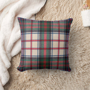 Coussin Beau motif tartan multicolore