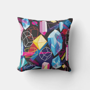 Coussin Beau motif transparent avec cristaux colorés