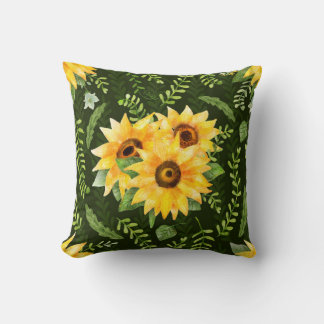 Coussin Beau motif transparent avec tournesol brillant h