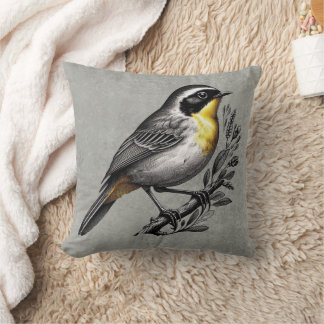 Coussin Beau oiseau à gorge jaune commun