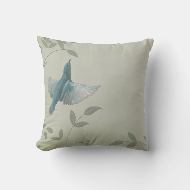 Coussin Beau Oiseau Bleu (Recto)