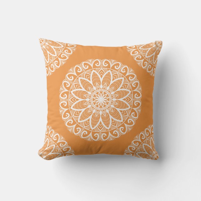 Coussin Beau orange et blanc (Recto)