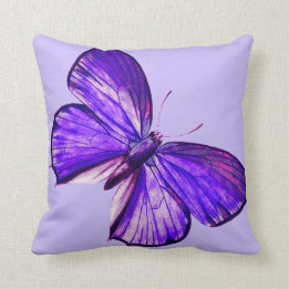 Coussin Beau Papillon mauve