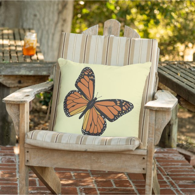 Coussin Beau papillon Monarque | Jaune doux (Chaise)