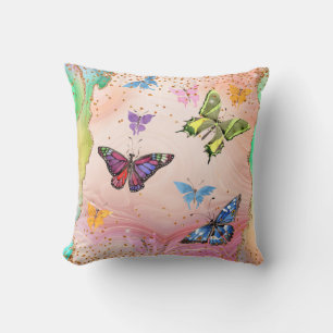 Coussin Beau papillon scintillant imprimé