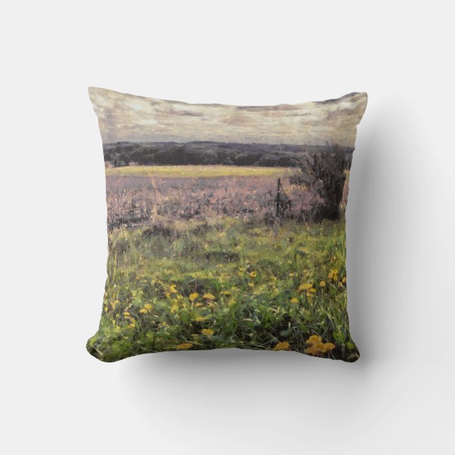 Coussin Beau paysage de ferme rurale du Midwest Peint (Recto)