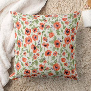 Coussin Beau Pépites Orange Motif Floral