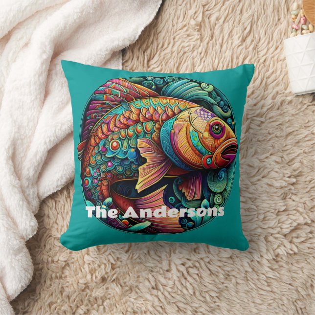 Coussin Beau Poisson Vibrant (Couverture)
