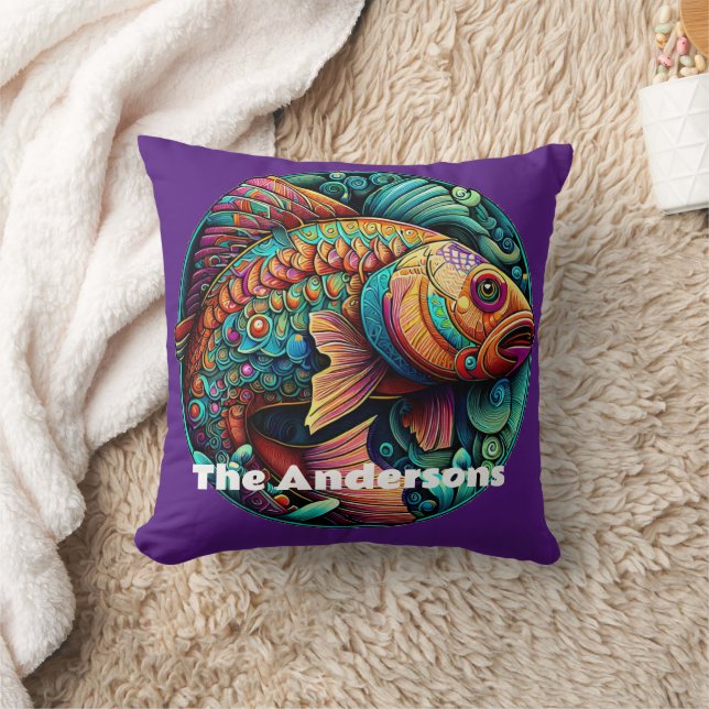 Coussin Beau Poisson Vibrant (Couverture)