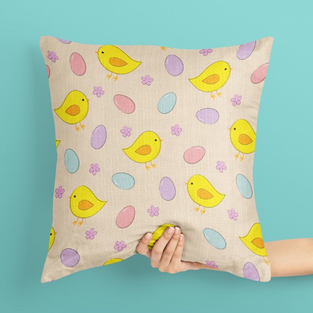 Coussin Beau Poulets motifs de Pâques OEufs Couleur person (Créateur téléchargé)