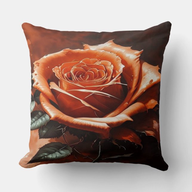 Coussin Beau Rose gothique orange (Recto)