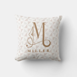 Coussin Beau Scroll Monogramme M Modern LIne
