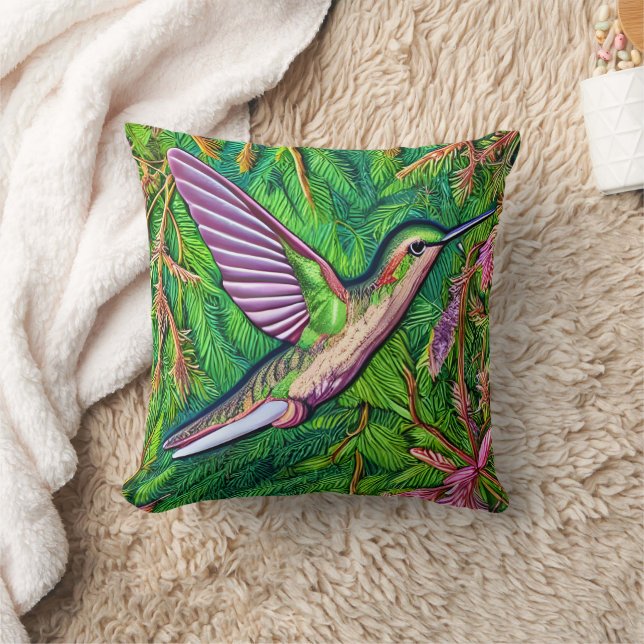 Coussin Beau Shabby Chic Petit Colibri. (Couverture)