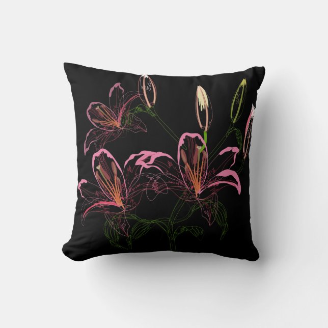 Coussin Beau Sketch Floral Jeu d'oreiller (Recto)