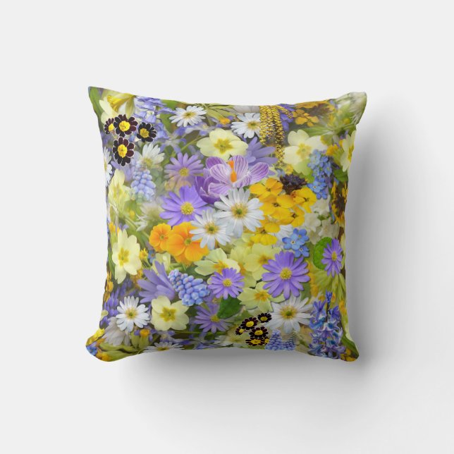 Coussin Beau tableau de fleurs colorées (Recto)