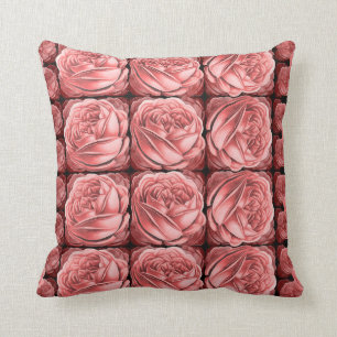 Coussin Beau tableau de Roses de pêche Dusty