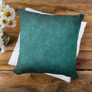 Coussin Beau Turquoise Vieux Monde Faux Cuir