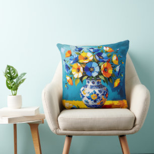 Coussin Beau vase de fleurs 