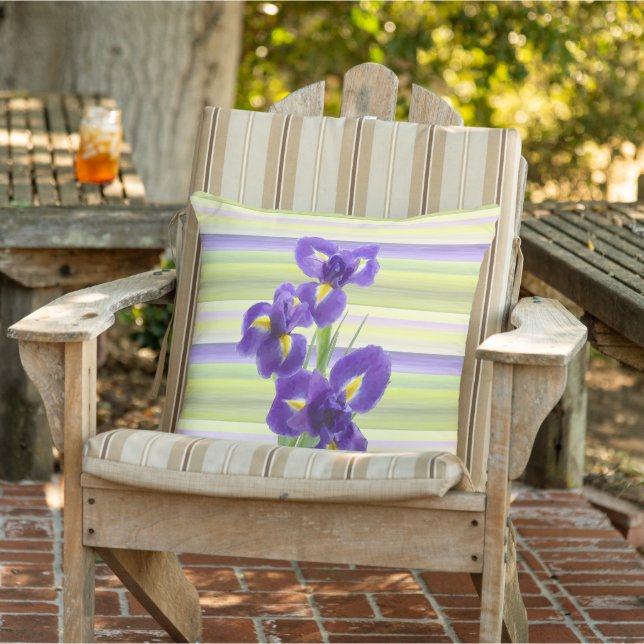 Coussin Beau violet Iris Aquarelle Motif (Chaise)