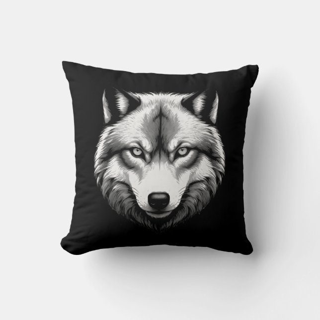 Coussin Beau visage de loup (Recto)