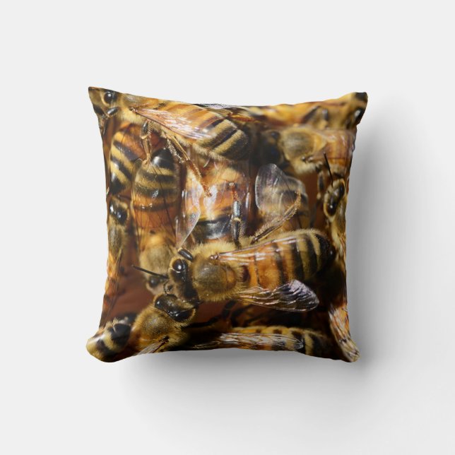 Coussin Beaucoup d'abeilles de miel (Recto)