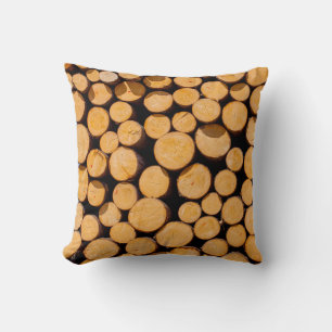 Coussin Beaucoup de chênes à tronc de bois arbres ronds en