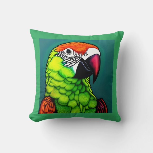 Coussin Beauté de la forêt tropicale : Parrot sauvage exot (Recto)