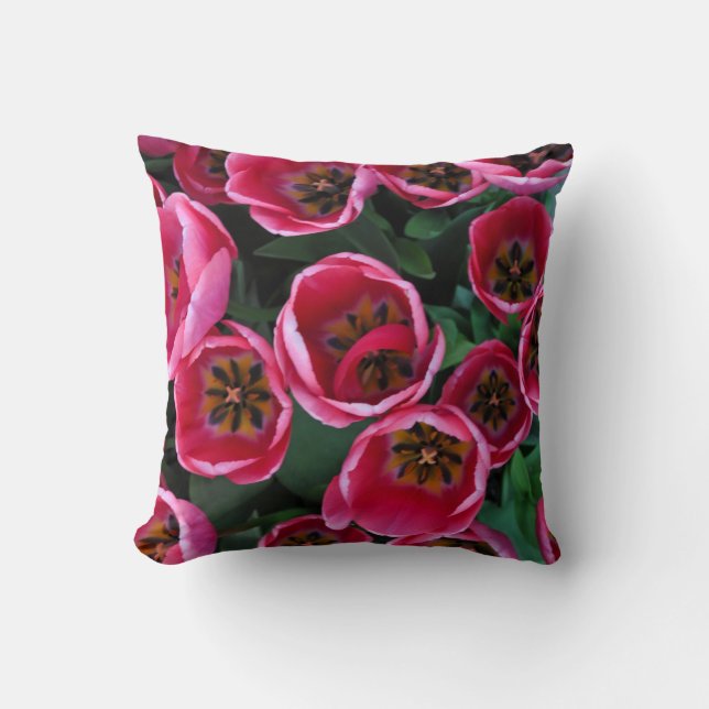 Coussin Beauté des tulipes roses (Recto)