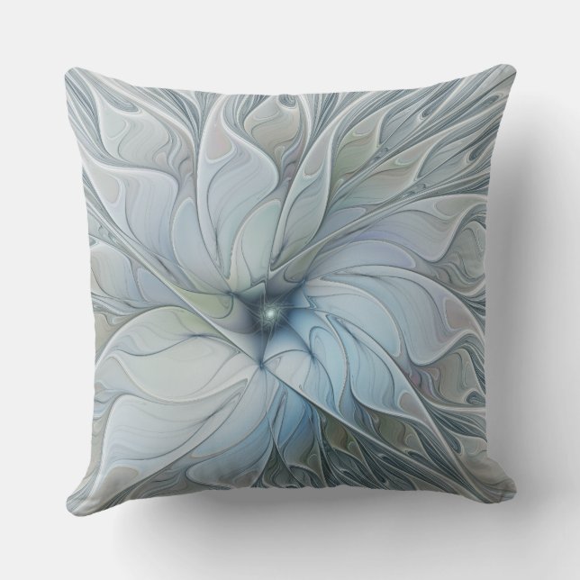 Coussin Beauté Élégante Art Abstrait Moderne Fleur Fractal (Verso)
