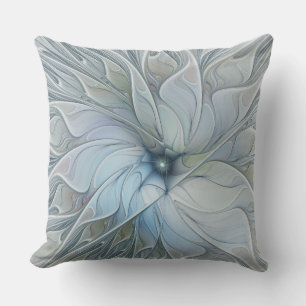Coussin Beauté Élégante Fleur d'Art Fractal Abstrait Moder