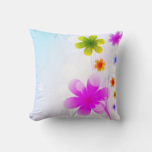 Coussin beauté époustouflante de 'Fleurs colorées (Recto)