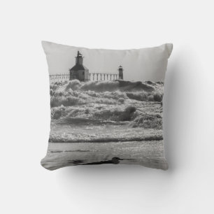 Coussin Beauté et force en nuances de gris