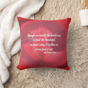 Coussin Beauté intérieure Citation inspirante Rose rose
