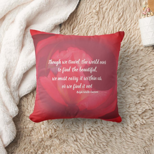 Coussin Beauté intérieure Citation inspirante Rose rose  (Couverture)