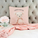 Coussin Beauté Moderne Pastel Pink Teddy Ours Avec Nom<br><div class="desc">Beauté Moderne Pastel Pink Teddy Ours Avec Nom</div>