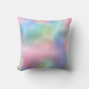 Coussin Beauté Rose Bleu Vert Pastel Ombre Verre Molten