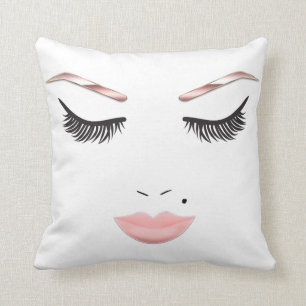 Coussin Beauté rose de charme de lèvres de sourcils de