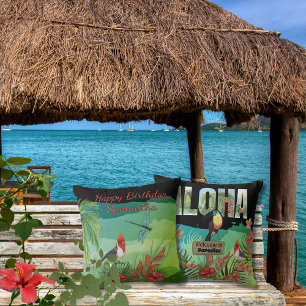 Coussin Beauté tropicale Aloha personnalisée Double face