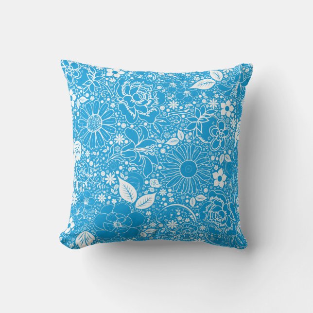 Coussin Beautés botaniques Bleu clair LONG PILLOW (Recto)