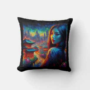 Coussin beautiful chinese woman in the night