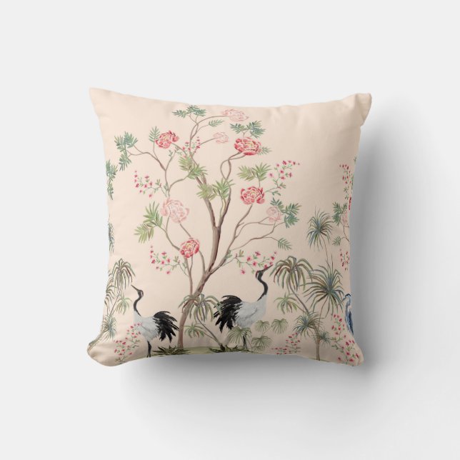 Coussin Beautiful exotic chinoiserie wallpaper. Main drawn (Recto)