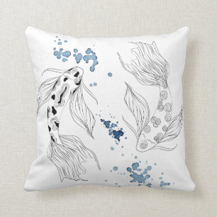 Coussin Beautiful Japonais Koi Fish Swimming