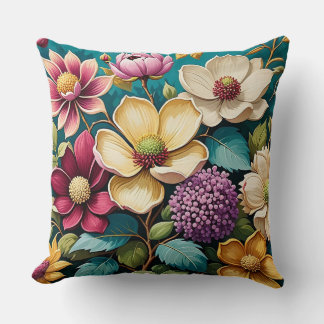 Coussin Beautiful Vibrant Flower Art 