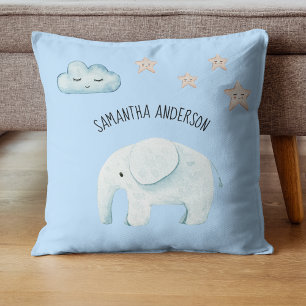 Coussin Beauty Pastel Blue Elephant et Stars Kid
