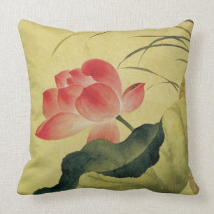 Coussin Beaux-arts de Chinois de compassion de fleur de